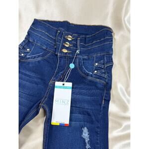 Tummy‎ Control Colombian Jeans Butt Lift Size 8 Distressed Skinny